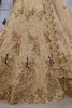 Wonderful Beige Embroidered Net Designer Lehenga Choli With Dupatta