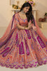 Amazing Peach Embroidered Banarasi Silk Bridesmaid Lehenga Choli