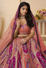 Amazing Peach Embroidered Banarasi Silk Bridesmaid Lehenga Choli