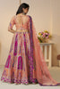 Amazing Peach Embroidered Banarasi Silk Bridesmaid Lehenga Choli