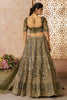 Attractive Olive Green Thread Work Net Bridesmaid Lehenga Choli