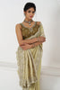 Incredible Lime Cream Embroidered Dola Silk Event Wear Saree