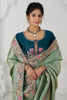 Precious Green Heavy Border Work Dola Silk Wedding Saree With Blouse