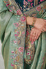 Precious Green Heavy Border Work Dola Silk Wedding Saree With Blouse
