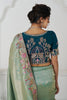 Precious Green Heavy Border Work Dola Silk Wedding Saree With Blouse