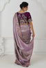 Special Lilac Color Embroidered Dola Silk Engagement Wear Saree