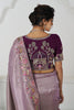 Special Lilac Color Embroidered Dola Silk Engagement Wear Saree