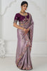 Special Lilac Color Embroidered Dola Silk Engagement Wear Saree
