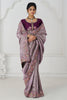 Special Lilac Color Embroidered Dola Silk Engagement Wear Saree