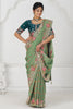 Dazzling Pista Green Heavy Border Work Viscose Silk Event Wear Saree