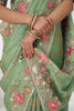 Dazzling Pista Green Heavy Border Work Viscose Silk Event Wear Saree