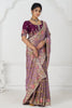 Glamorous Mauve Heavy Border Work Viscose Silk Bridesmaid Saree