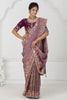 Glamorous Mauve Heavy Border Work Viscose Silk Bridesmaid Saree