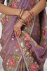 Glamorous Mauve Heavy Border Work Viscose Silk Bridesmaid Saree