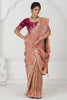 Lovely Peach Multi-Thread Work Viscose Silk Wedding Wear Saree