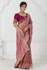 Unique Pink Embroidered Viscose Silk Reception Wear Saree With Blouse