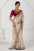 Wonderful Beige Sequins Silk Engagement Wear Saree With Blouse