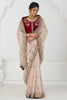 Wonderful Beige Sequins Silk Engagement Wear Saree With Blouse