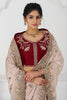 Wonderful Beige Sequins Silk Engagement Wear Saree With Blouse