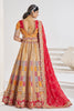 Surprising Mustard Yellow Embroidered Dola Silk Wedding Lehenga Choli 