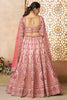 Fabulous Pink Thread Work Silk Reception Wear Lehenga Choli
