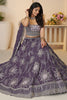Adorable Purple Sequins Satin Silk Wedding Wear Lehenga Choli