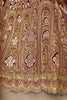 Delightful Brown Floral Motifs Banarasi Silk Bridesmaid Lehenga Choli