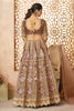 Delightful Brown Floral Motifs Banarasi Silk Bridesmaid Lehenga Choli