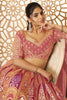 Beautiful Pink Floral Motifs Banarasi Silk Reception Lehenga Choli