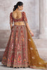 Amazing Rose Gold Embroidered Banarasi Silk Bridesmaid Lehenga Choli