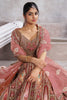 Amazing Rose Gold Embroidered Banarasi Silk Bridesmaid Lehenga Choli