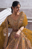 Beautiful Mustard Yellow Sequins Banarasi Silk Wedding Wear Lehenga Choli