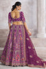 Gorgeous Purple Embroidered Banarasi Silk Sangeet Wear Lehenga Choli