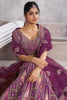 Gorgeous Purple Embroidered Banarasi Silk Sangeet Wear Lehenga Choli