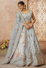 Pretty Sky-Blue Thread Embroidered Silk Lehenga Choli With Dupatta