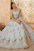 Pretty Sky-Blue Thread Embroidered Silk Lehenga Choli With Dupatta
