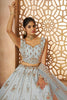 Pretty Sky-Blue Thread Embroidered Silk Lehenga Choli With Dupatta