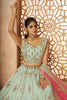 Attractive Pista Green Embroidered Silk Bridesmaid Lehenga Choli