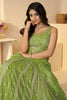 Delightful Green Sequins Organza Wedding Lehenga Choli With Dupatta