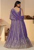 Shocking Purple Sequins Organza Reception Wear Lehenga Choli