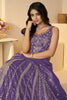 Shocking Purple Sequins Organza Reception Wear Lehenga Choli