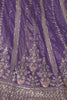 Shocking Purple Sequins Organza Reception Wear Lehenga Choli