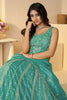 Winning Turquoise Blue Sequins Organza Bridesmaid Lehenga Choli