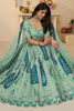 Precious Sky-Blue Embroidered Banarasi Silk Sangeet Wear Lehenga Choli