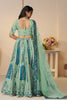 Precious Sky-Blue Embroidered Banarasi Silk Sangeet Wear Lehenga Choli