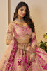 Dazzling Peach Embroidered Banarasi Silk Bridesmaid Lehenga Choli