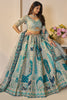 Fascinating Blue Embroidered Banarasi Silk Wedding Wear Lehenga Choli