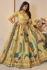 Alluring Yellow Embroidered Banarasi Silk Wedding Wear Lehenga Choli