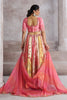 Beautiful Pink Thread Work Organza Reception Wear Lehenga Choli
