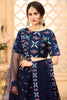 Excellent Navy Blue Digital Printed Art Silk Lehenga Choli With Dupatta